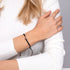 Schwarzes Makramee-Armband mit Haifischzahn von Lauren Howe | 925er Sterlingsilber, Roségold Vermeil | Schwarzer Kristall